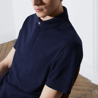 Lacoste Stretch Cotton Paris Regular Fit Polo Shirt In Navy Blue