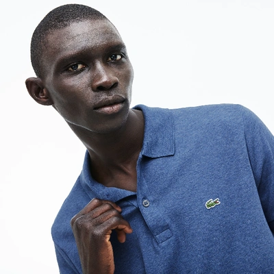 Shop Lacoste Men's Regular Fit Pima Cotton Interlock Polo In Blue Chine