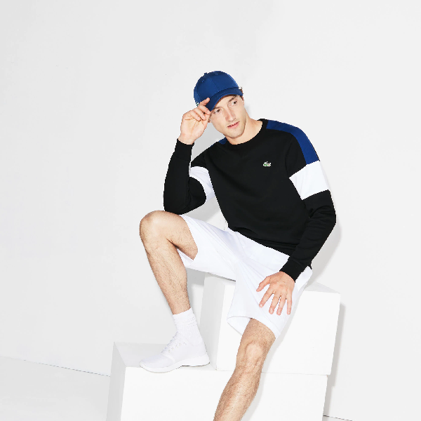 men's sport colorblock fleece tennis sweatshirt