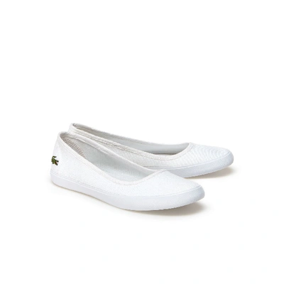 Lacoste Women's Marthe Canvas Ballerina Flats In White | ModeSens