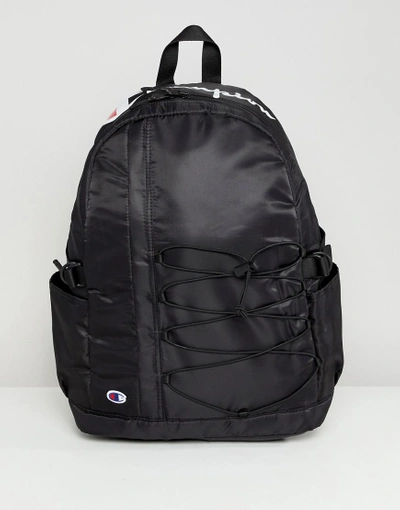 Shop Champion Backpack With Large Script Logo In Black - Black