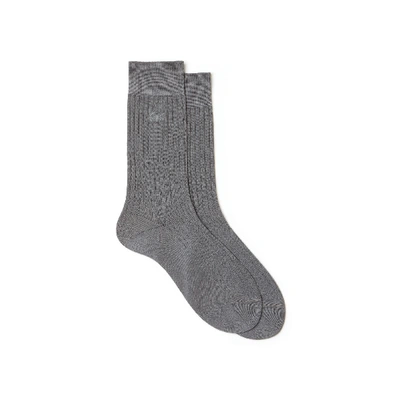 Shop Lacoste Men's Ribbed Socks In Grey
