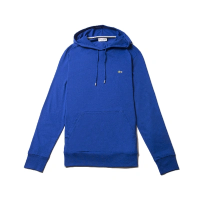 Shop Lacoste Men's Hooded Cotton Jersey Sweatshirt In Steamship Blue