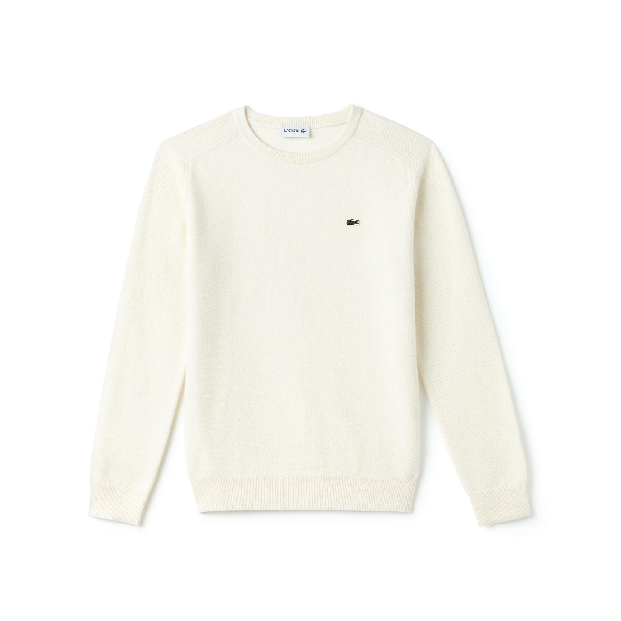 white lacoste sweater