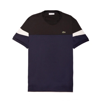 Shop Lacoste Men's Crew Neck Colorblock Soft Jersey T-shirt In Navy Blue / Black / White