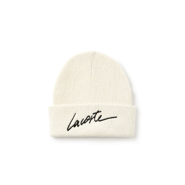 lacoste ribbed beanie