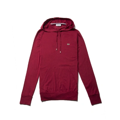 Shop Lacoste Men's Hooded Cotton Jersey Sweatshirt In Autumnal Red