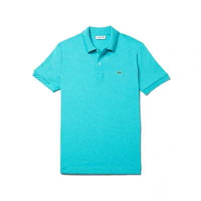 Shop Lacoste Men's Regular Fit Pima Cotton Interlock Polo In Turquoise