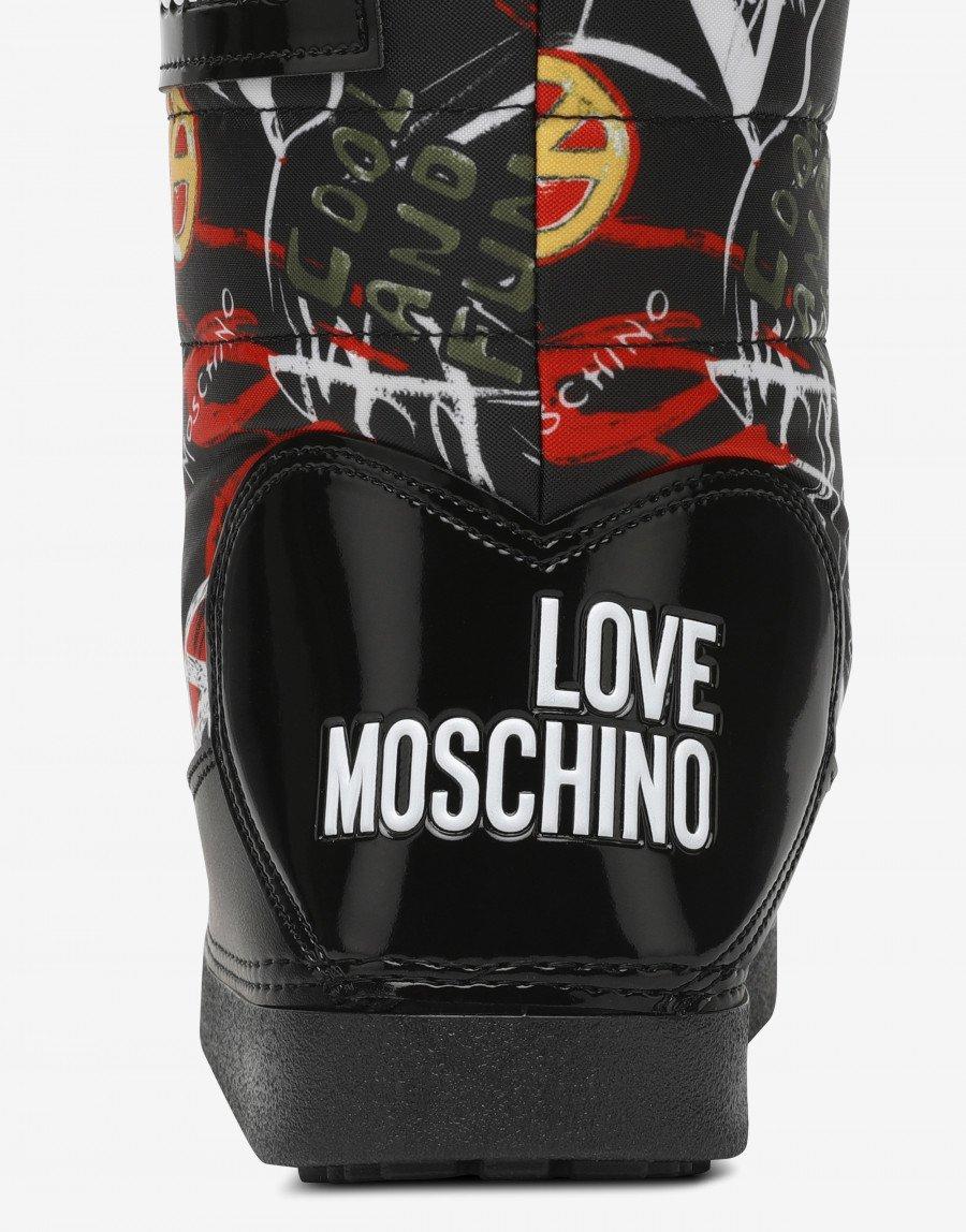 moschino graffiti boots