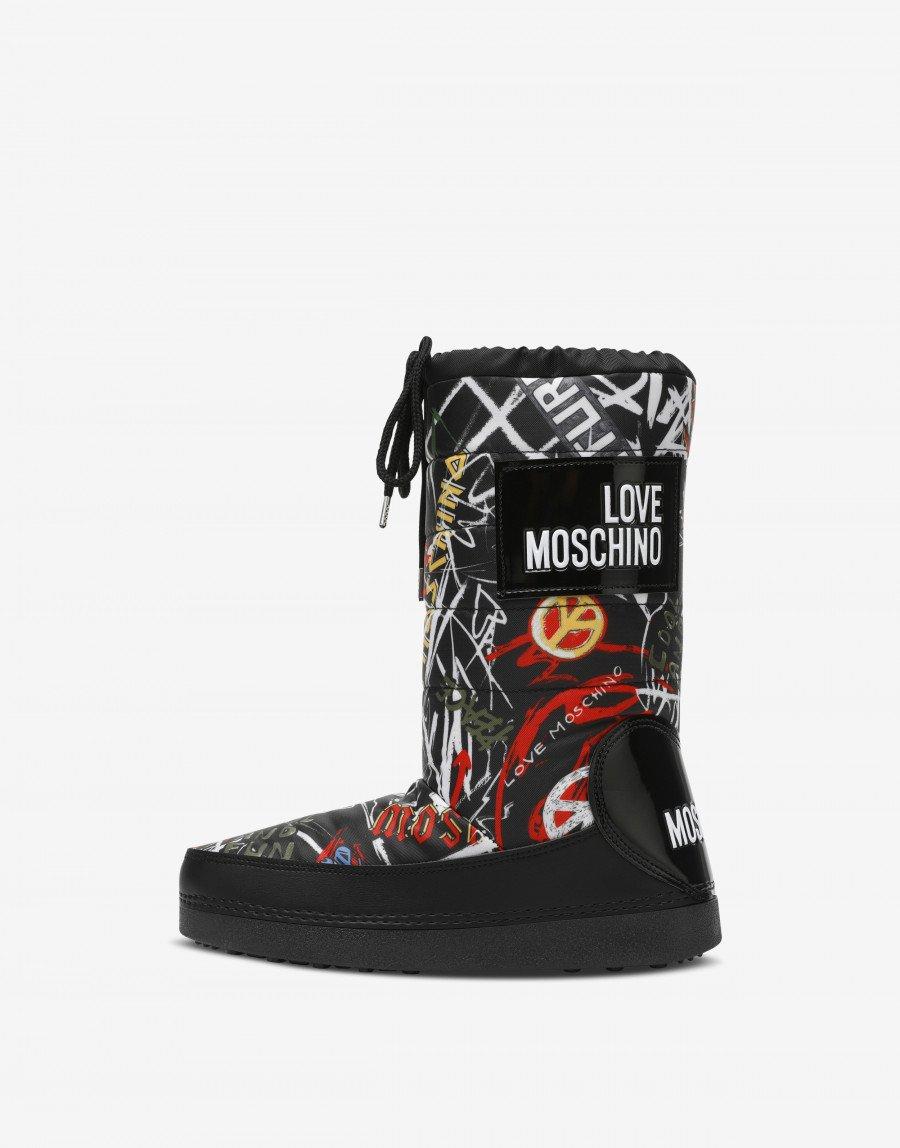 moschino graffiti boots