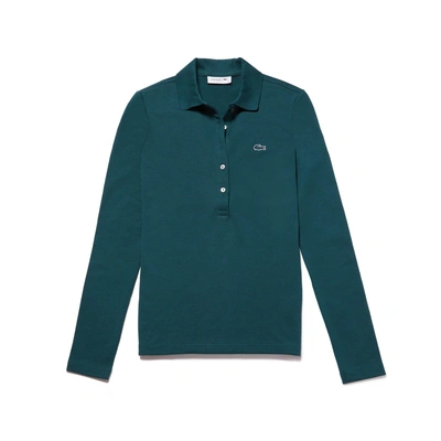Shop Lacoste Women's Slim Fit Stretch Mini Piqué Polo Shirt In Green