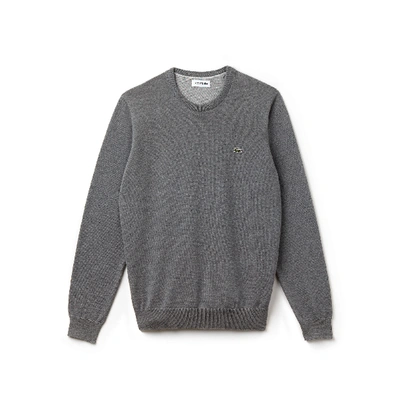 Shop Lacoste Men's Caviar Piqué Accent Sweater In Galaxite Chine/flour