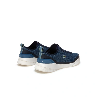 Shop Lacoste Men's Lt Dual Textile Sneakers In Navy/blue