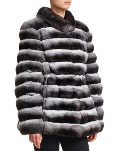 Shop The Fur Salon Chinchilla Fur Jacket In Xx Dark