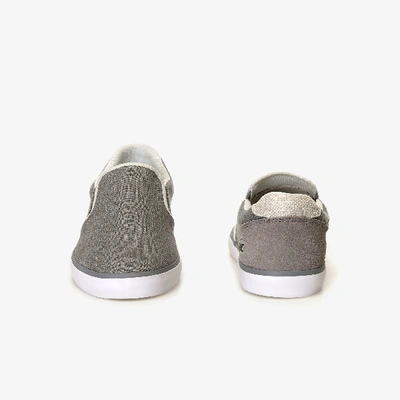 Shop Lacoste Men's Jouer Slip On Canvas Slip-ons In Grey/natural