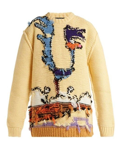 Calvin Klein 205w39nyc Looney Tunes Road Runner Crewneck Inverted-stitch  Wool Sweater In Yellow | ModeSens