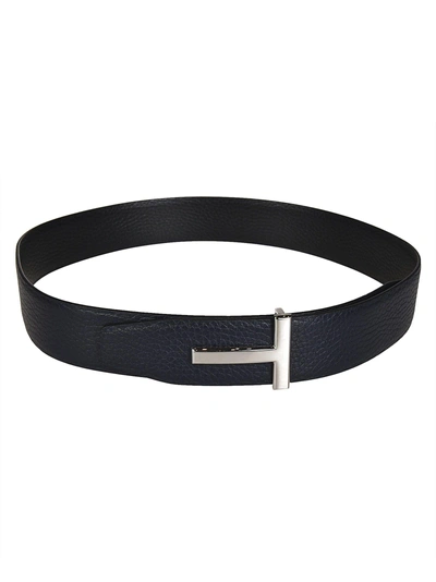 Shop Tom Ford Metallic T-buckle Belt In Black