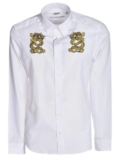 Shop Kenzo Dragon Shirt In White