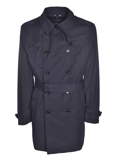 Shop Allegri Buttoned Trench In Blue