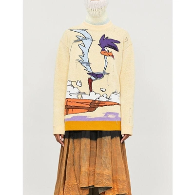 Shop Calvin Klein 205w39nyc The Road Runner Wool Jumper In Arylide/multicolor