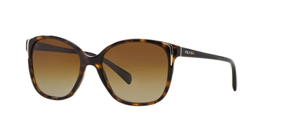 Shop Prada Woman Sunglasses Pr 01os Conceptual In Polarized Brown Gradient