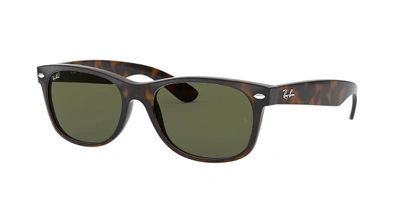 Ray Ban Standard New Wayfarer 55mm Sunglasses - Dark Tortoise In Green Classic G-15