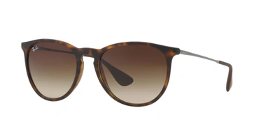 Ray Ban Unisex Polarized Erika Sunglasses, Rb4171f Low Bridge Fit In Brown Gradient
