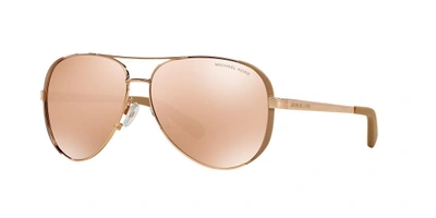 Shop Michael Kors Woman Sunglass Mk5004 Chelsea In Rose Gold