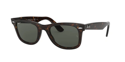 Ray Ban Standard Classic Wayfarer 50mm Polarized Sunglasses - Tortoise Polarized In Polarized Green Classic G-15