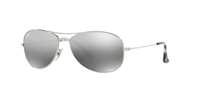 Shop Ray Ban Ray In Silver Mirror Chromance