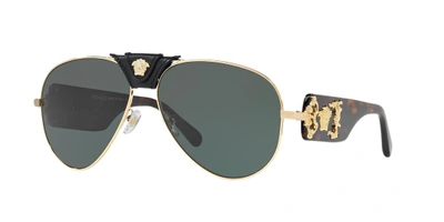 Shop Versace Man Sunglasses Ve2150q In Dark Green