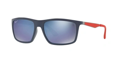 Shop Ray Ban Ray In Blue Mirror