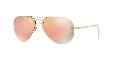 Shop Ray Ban Ray In Copper Mirror