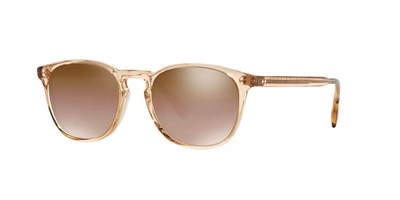 Shop Oliver Peoples Unisex Sunglasses Ov5298su Finley Esq. Sun In Light Brown Mirror Gradient Yellow