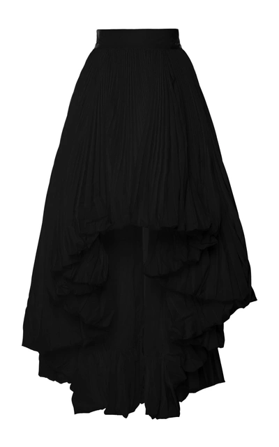 Shop Alexandre Vauthier Ruffle Faille Skirt In Black