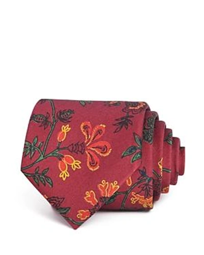 Shop Drake's Exploded Floral Classic Tie In Rust