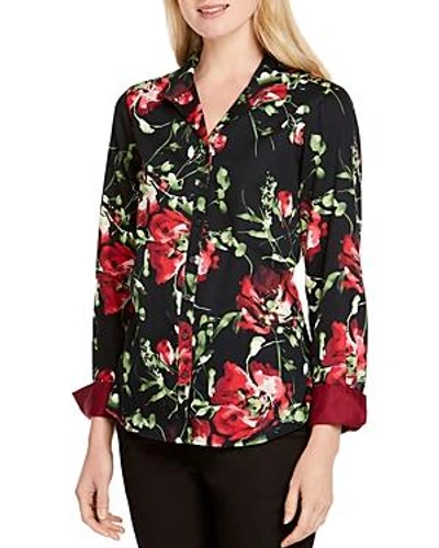 Shop Foxcroft Rhonda Cotton Floral-print Shirt In Multi