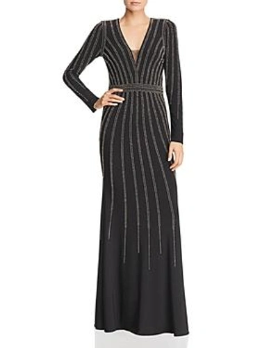 Shop Aqua Beaded Stretch Gown - 100% Exclusive In Black/bronze