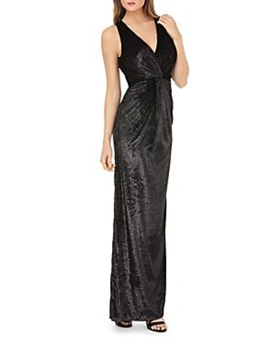 Shop Js Collections Shiny Velvet Gown In Black