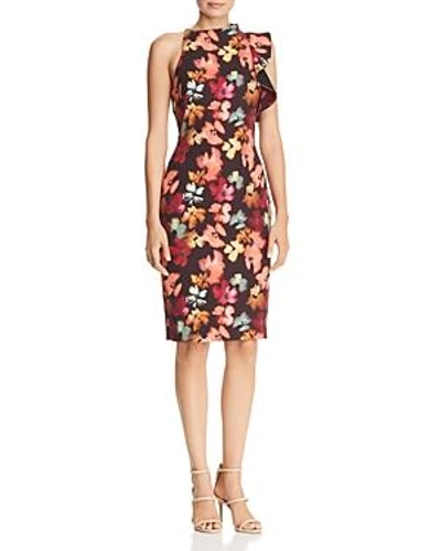 Shop Black Halo Pabla Floral Dress - 100% Exclusive In Magenta Sunset/black