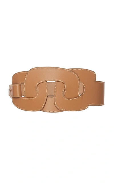 Shop Maison Vaincourt Leather Waist Belt In Brown