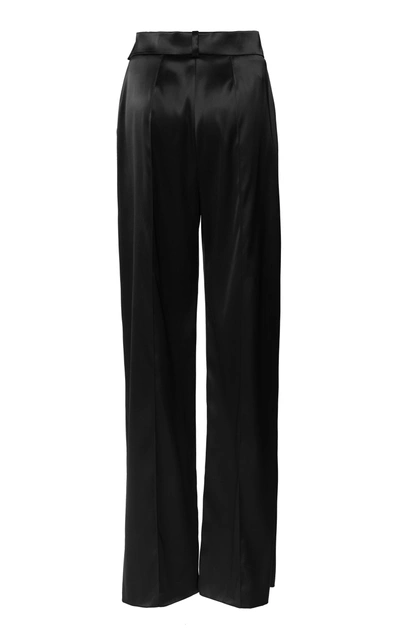 Shop Alexandre Vauthier Wide-leg Satin Pants In Black