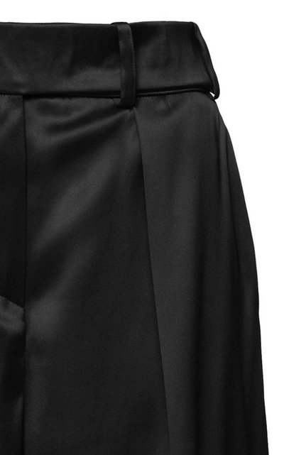 Shop Alexandre Vauthier Wide-leg Satin Pants In Black