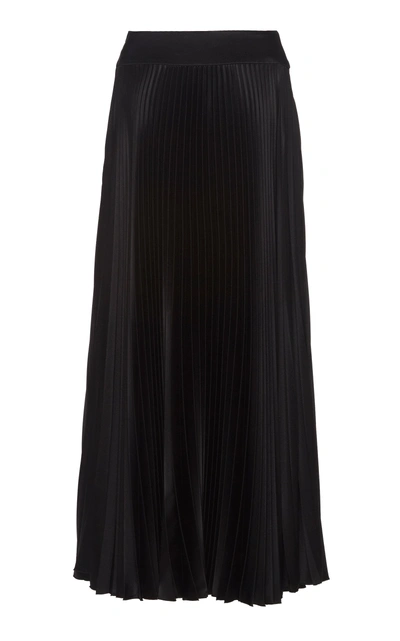 Shop Alexandre Vauthier Pleated Satin Skirt In Black