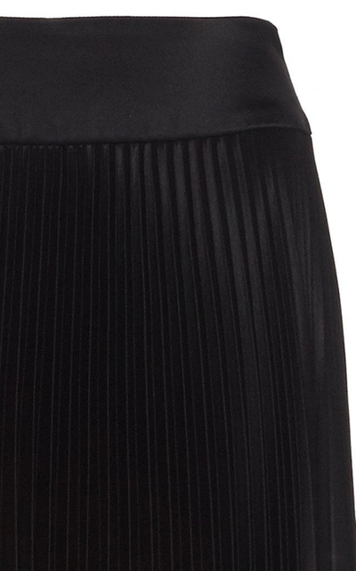 Shop Alexandre Vauthier Pleated Satin Skirt In Black