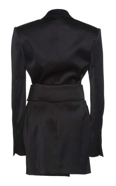 Shop Alexandre Vauthier Satin Suiting Dress In Black
