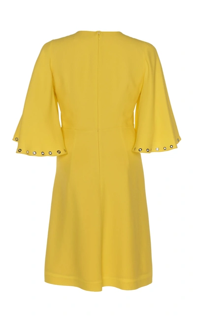Shop Andrew Gn Bell Sleeve Cady Dress In Yellow