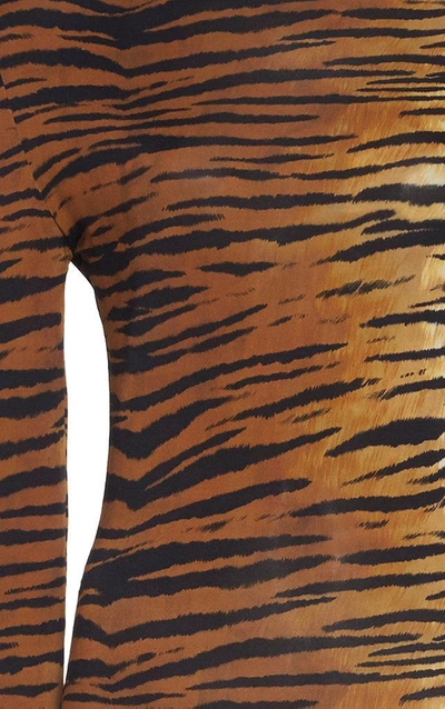 Shop Alexandre Vauthier Tiger Print Jersey Dress In Animal