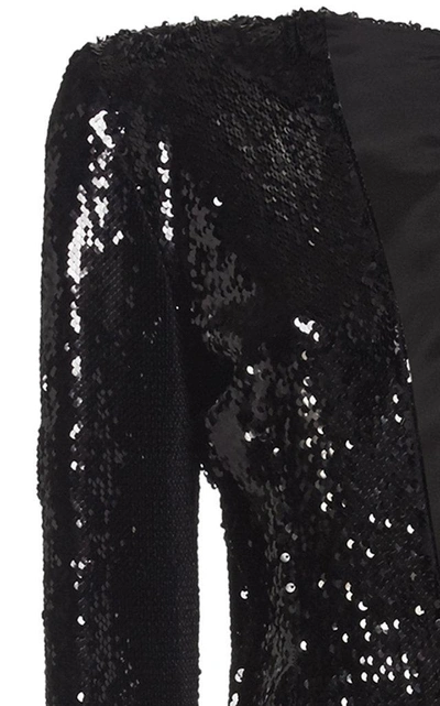 Shop Alexandre Vauthier V-neck Sequin Gown In Black