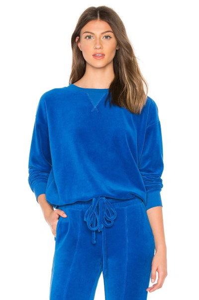 Shop Year Of Ours Velour Stephanie Sweatshirt In Royal